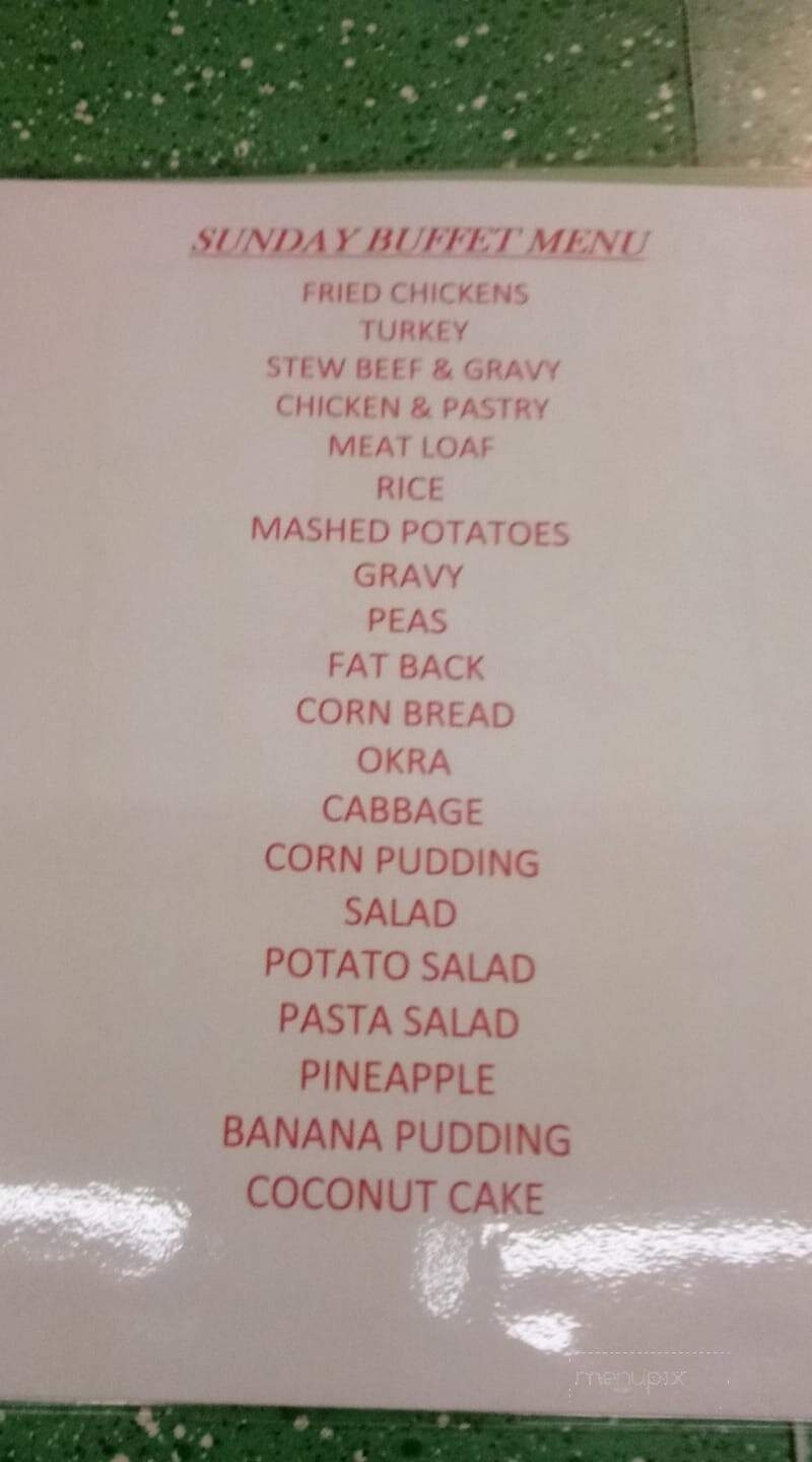 Pink Restaurant - Rowland, NC menu_pic