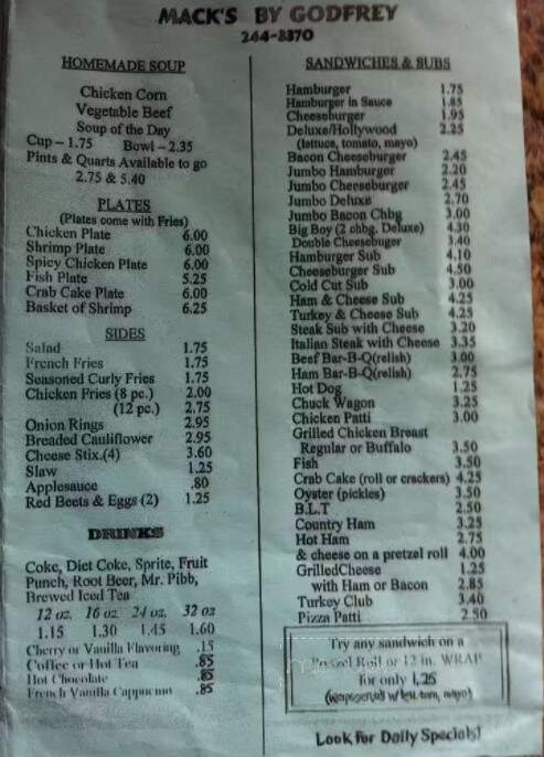 Macks's Ice Cream By Godfrey - Red Lion, PA menu_pic