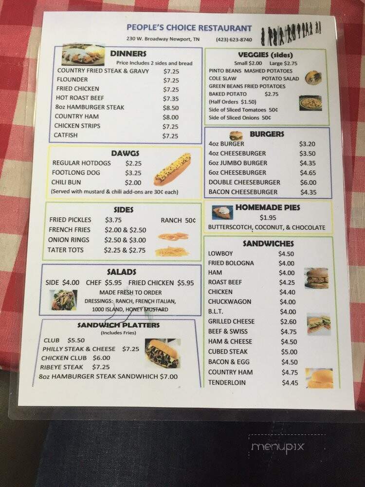 People's Choice - Newport, TN menu_pic