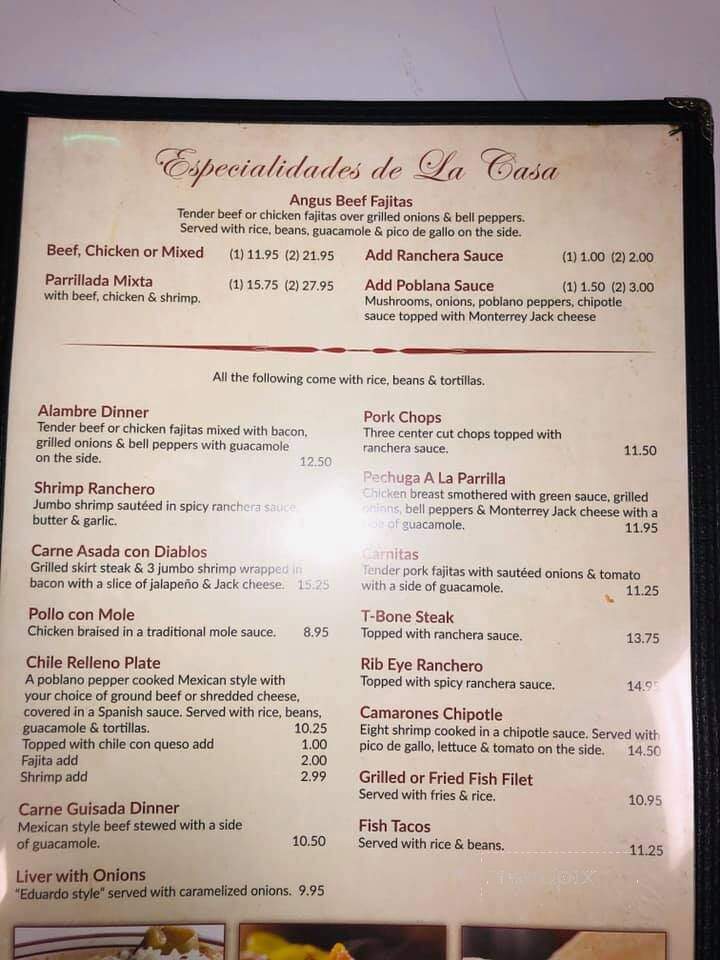 Eduardo's Mexican Restaurant - Stafford, TX menu_pic