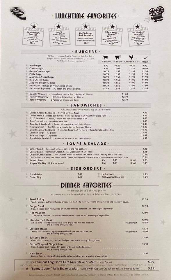 Ferguson's Cafe - Spokane, WA menu_pic