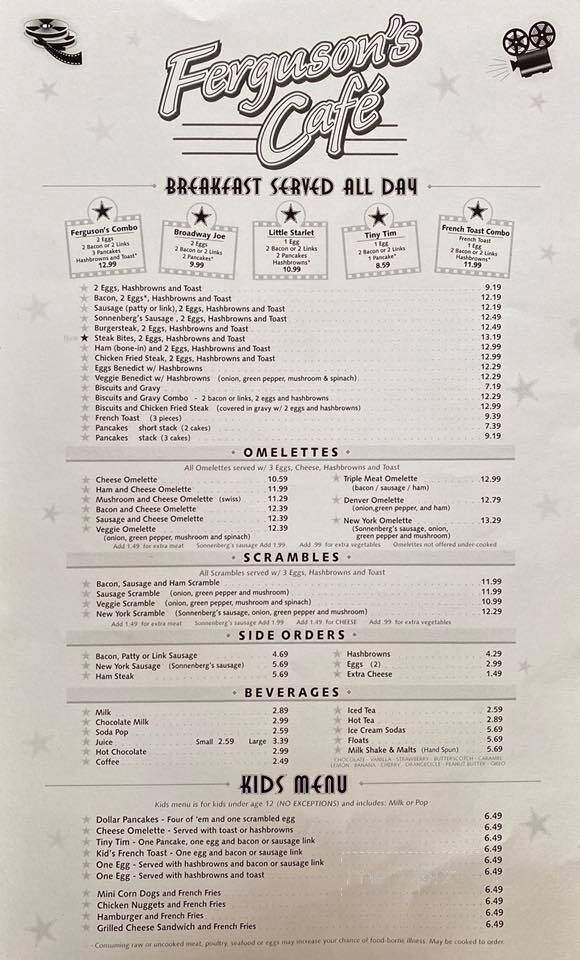 Ferguson's Cafe - Spokane, WA menu_pic