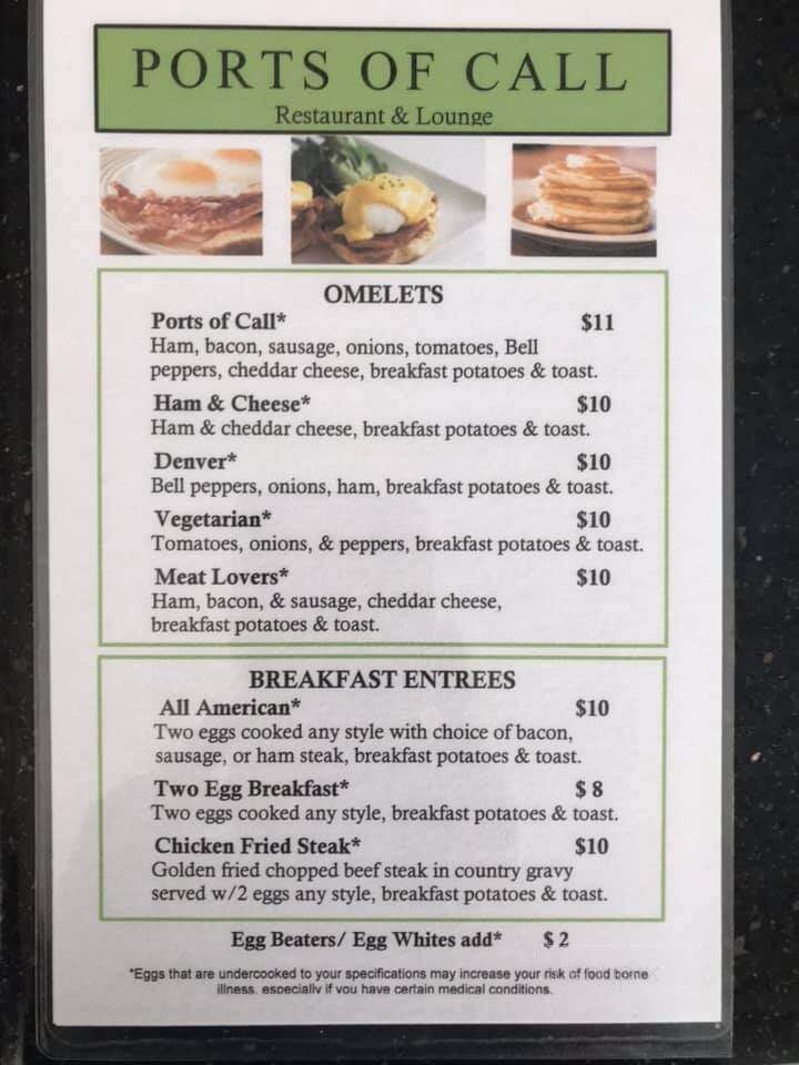 Ports Of Call Restaurant - Tacoma, WA menu_pic