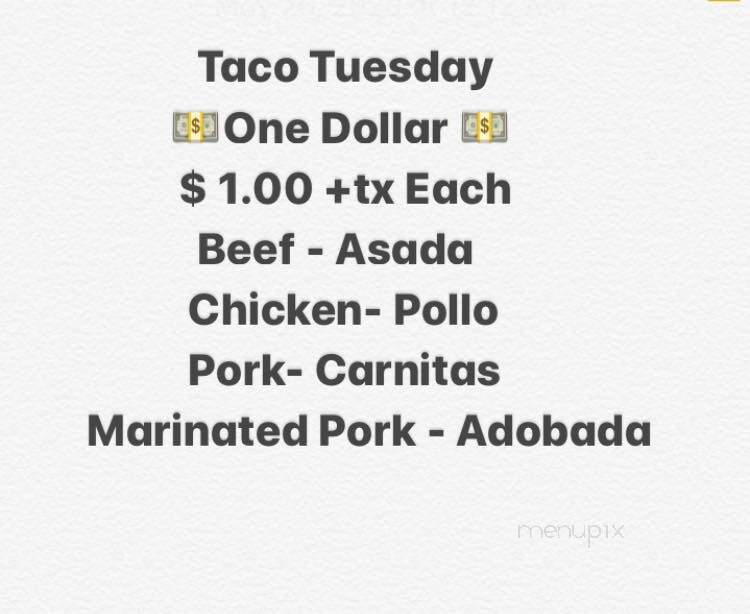 Taquiera Guerrero - Othello, WA menu_pic