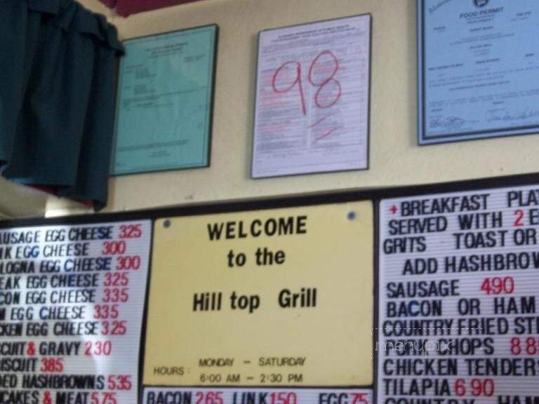 Hilltop Grill - Union Springs, AL menu_pic
