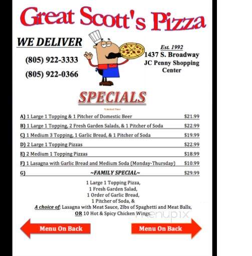 Great Scott's Pizza - Santa Maria, CA