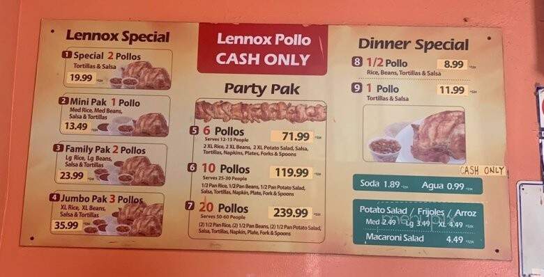 Lennox Pollo - Inglewood, CA menu_pic