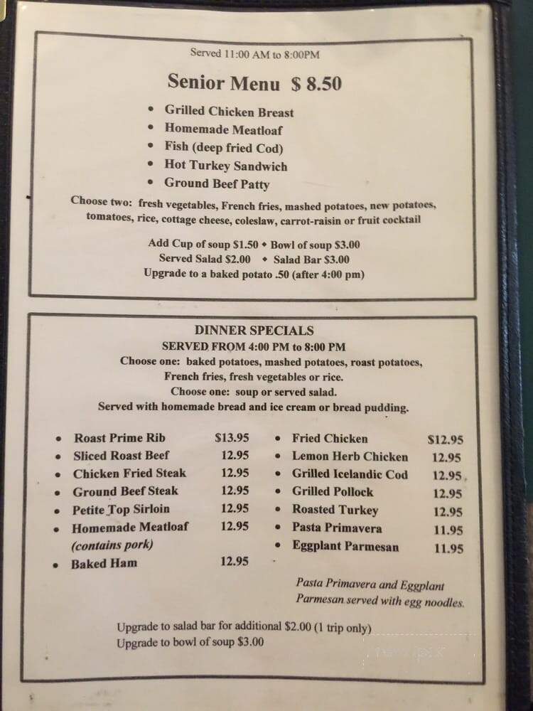 Hannah's Restaurant - San Bernardino, CA menu_pic