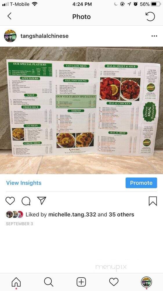 Tang's Halal Chinese Restaurant - Philadelphia, PA menu_pic