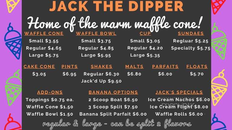Jack the Dipper - Fletcher, NC menu_pic