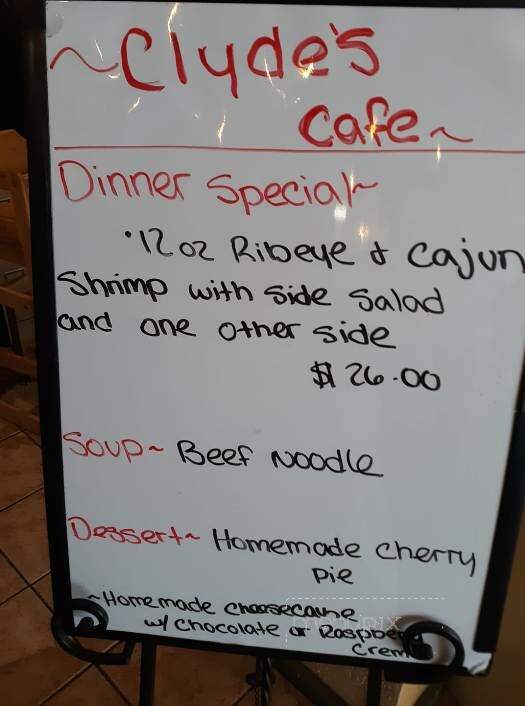 Clyde's Cafe - Delta, CO menu_pic