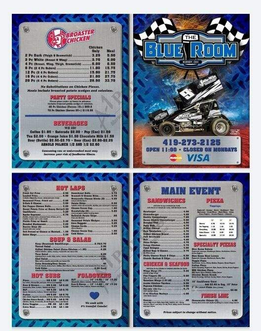 Blue Room - Kirby, OH menu_pic