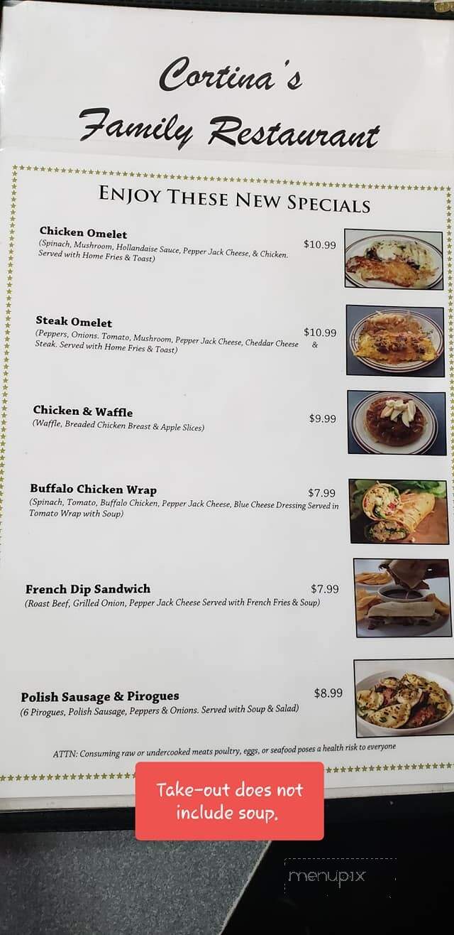 Cortina's Family Restaurant - Cleveland, OH menu_pic