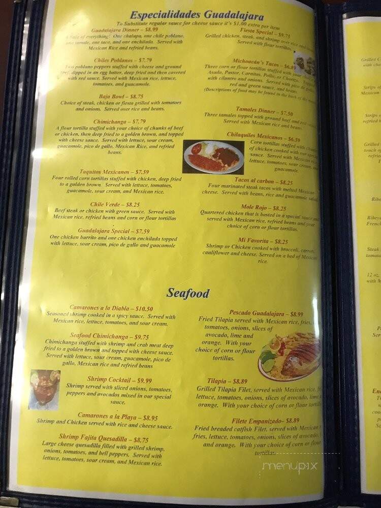 Guadalajara Mexican Restaurant - Paducah, KY menu_pic