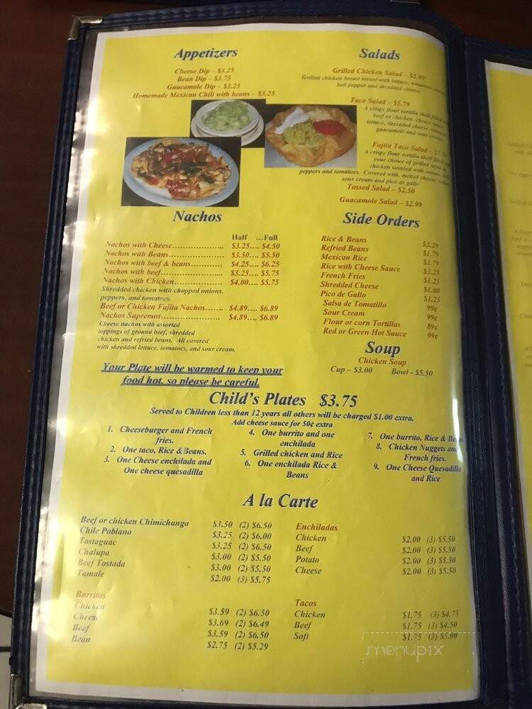Guadalajara Mexican Restaurant - Paducah, KY menu_pic