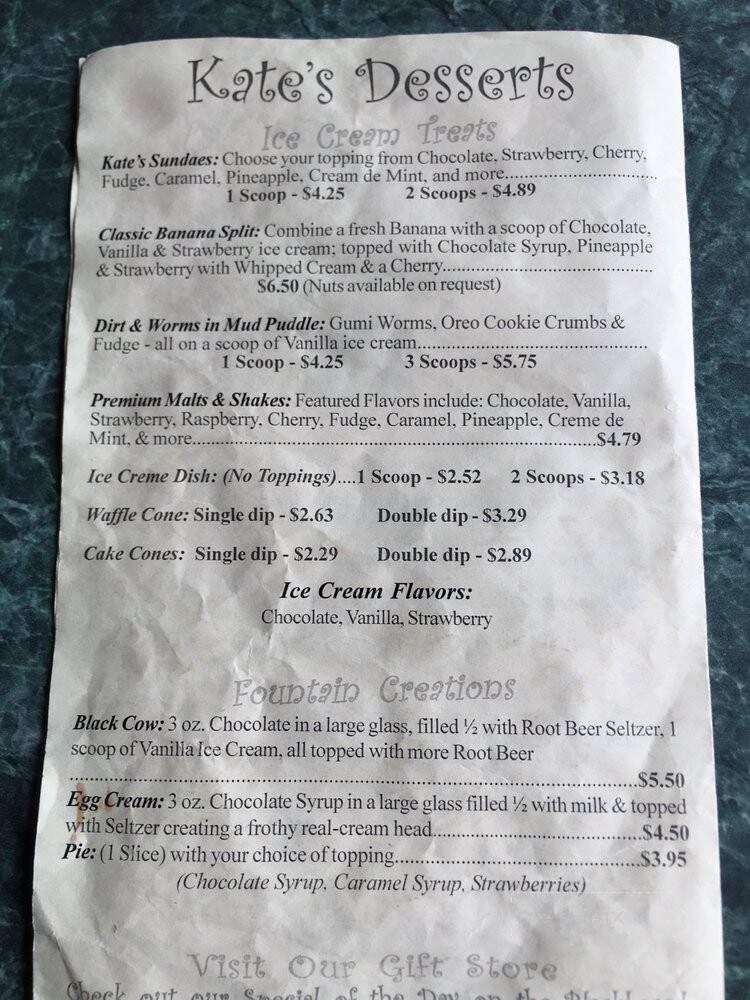 Kate's Restaurant - Sergeant Bluff, IA menu_pic