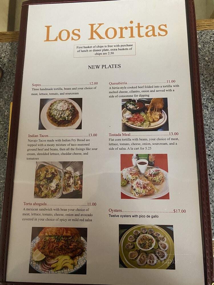 Las Koritas - Dillon, MT menu_pic