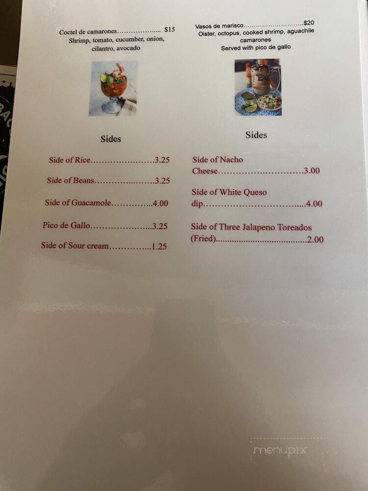 Las Koritas - Dillon, MT menu_pic