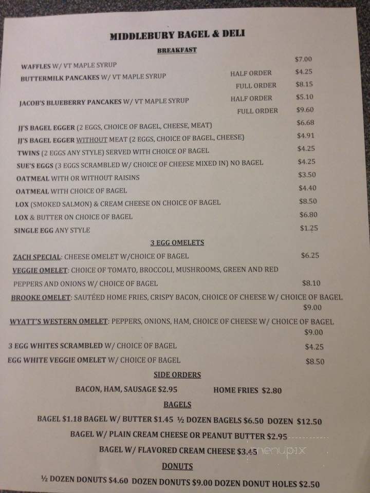 Middlebury Bagel - Middlebury, VT menu_pic