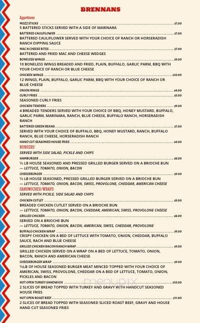 Brennan's Food & Drink - Earlton, NY menu_pic