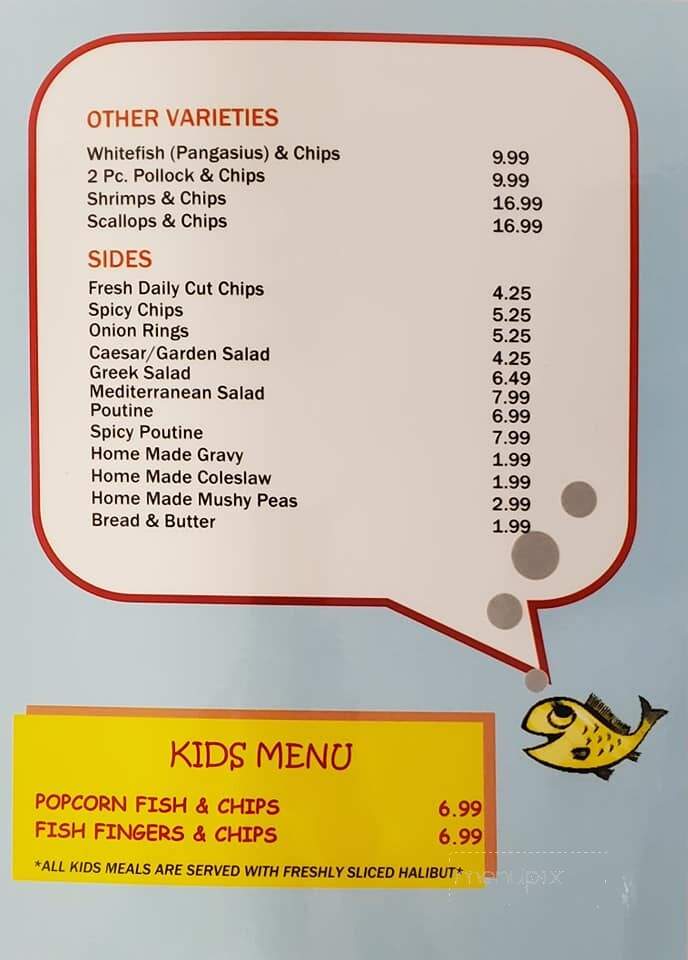 Danny's Fish & Chips - Markham, ON menu_pic