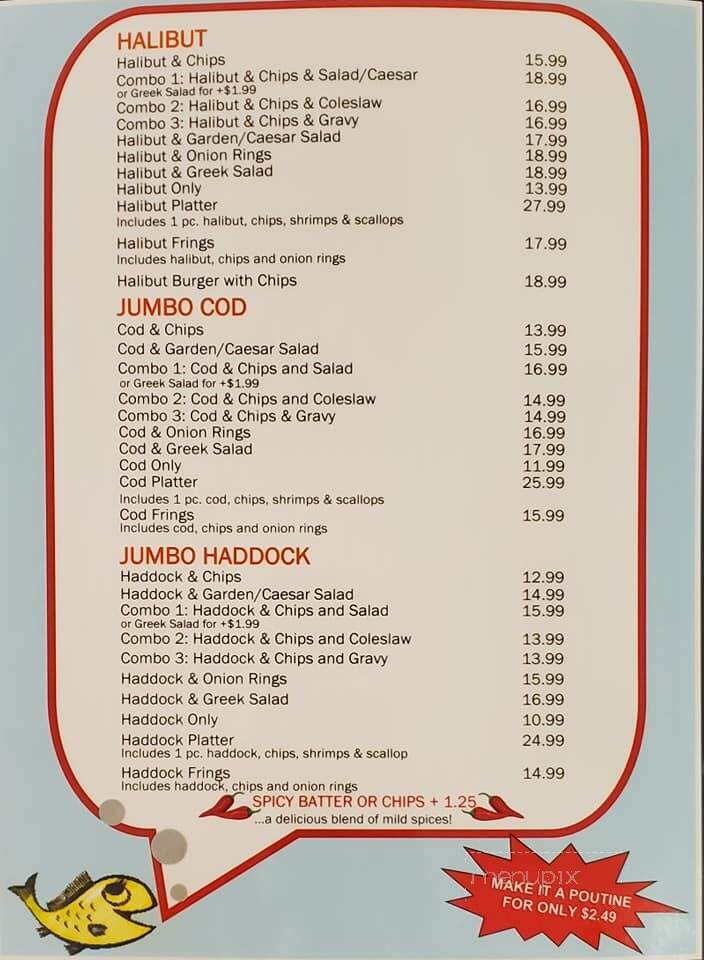 Danny's Fish & Chips - Markham, ON menu_pic