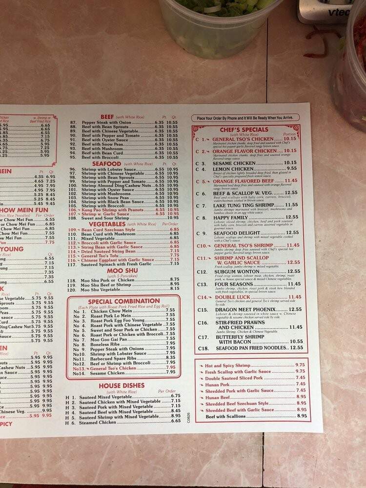 Cheung Khei Restaurant - Glen Oaks, NY menu_pic