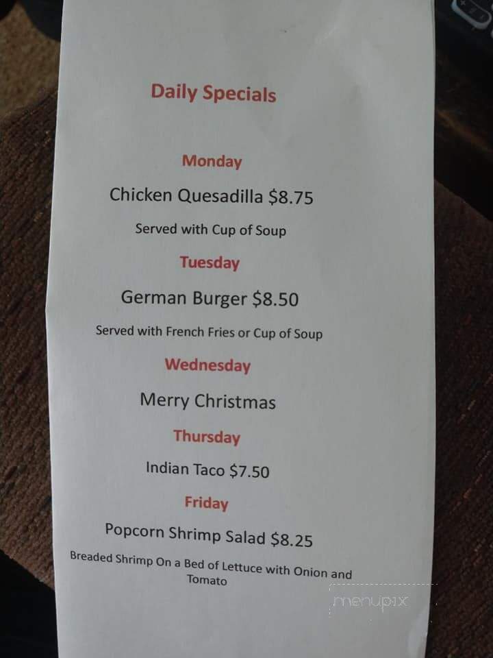 Prairie Inn - Carrington, ND menu_pic