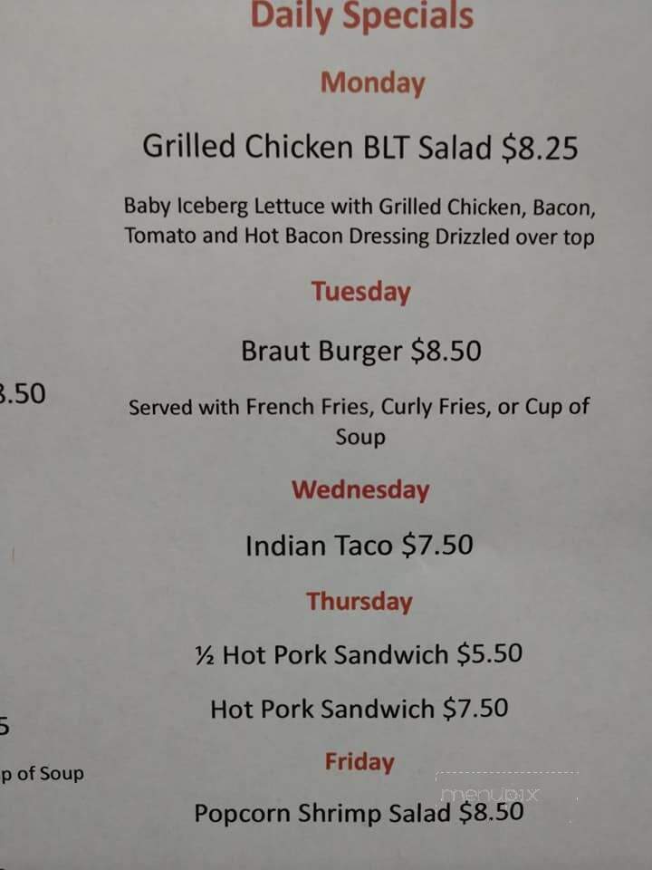 Prairie Inn - Carrington, ND menu_pic