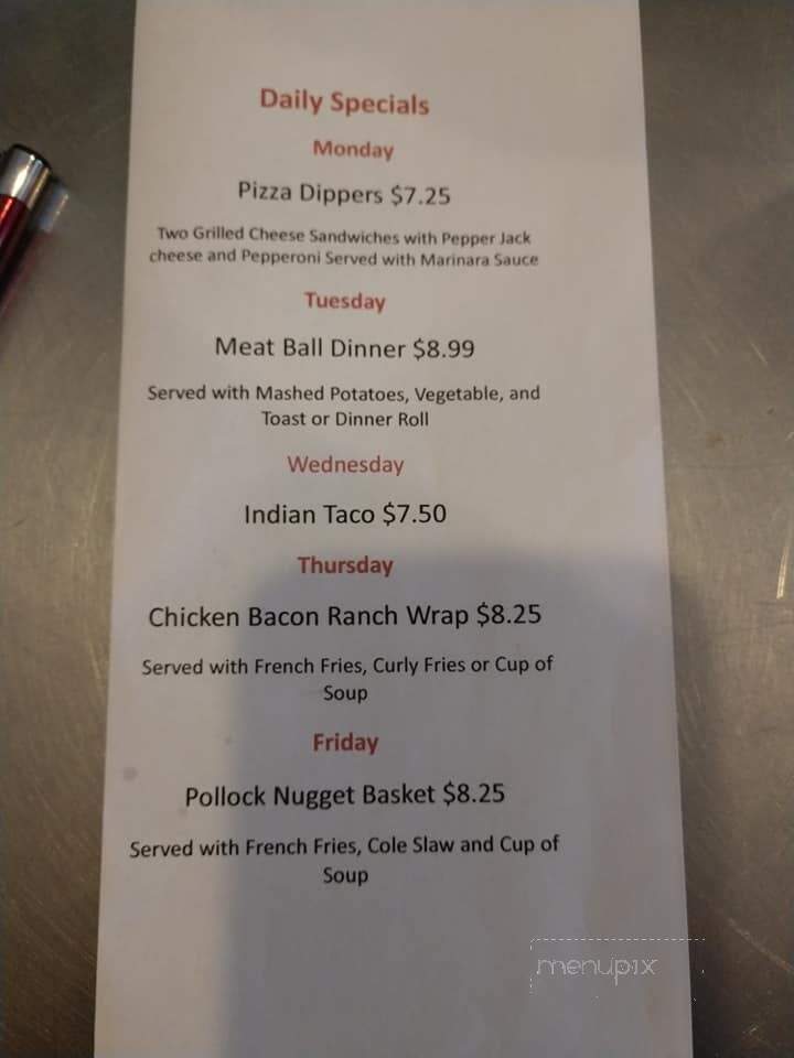 Prairie Inn - Carrington, ND menu_pic