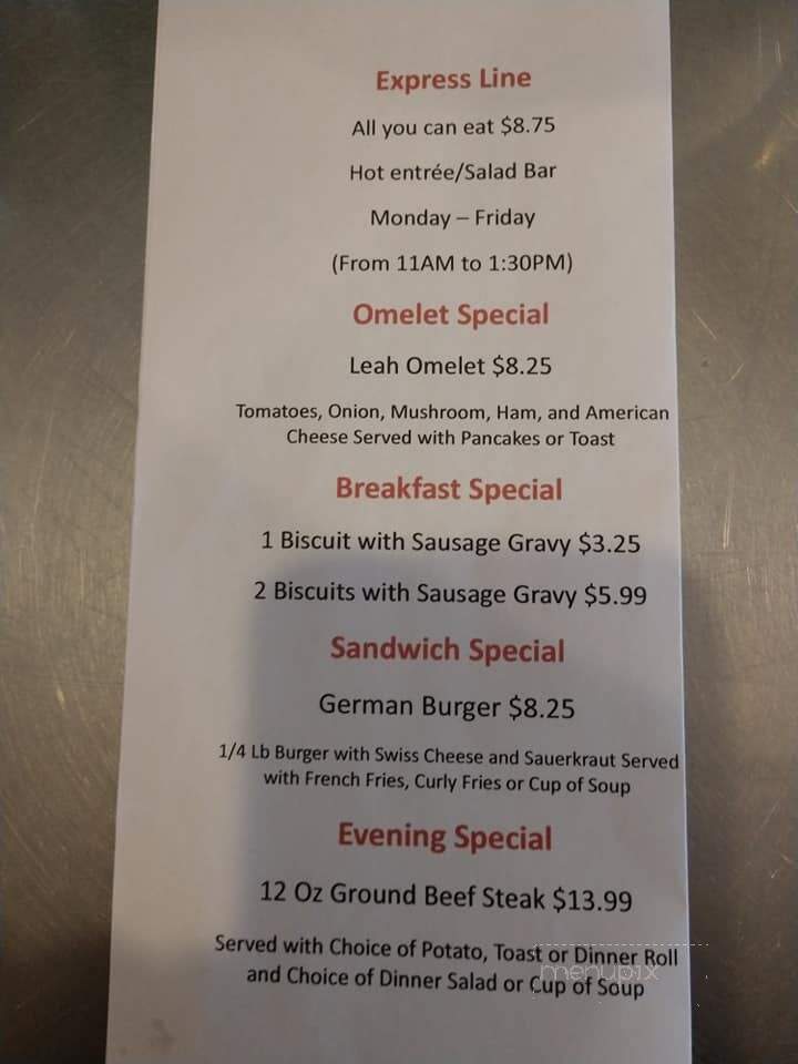 Prairie Inn - Carrington, ND menu_pic