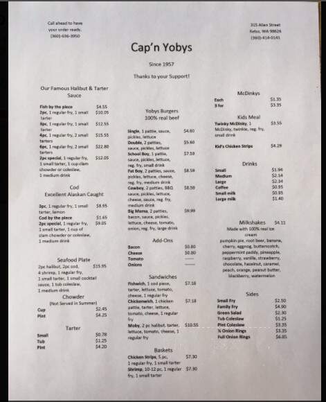 Capn Yoby's - Kelso, WA menu_pic