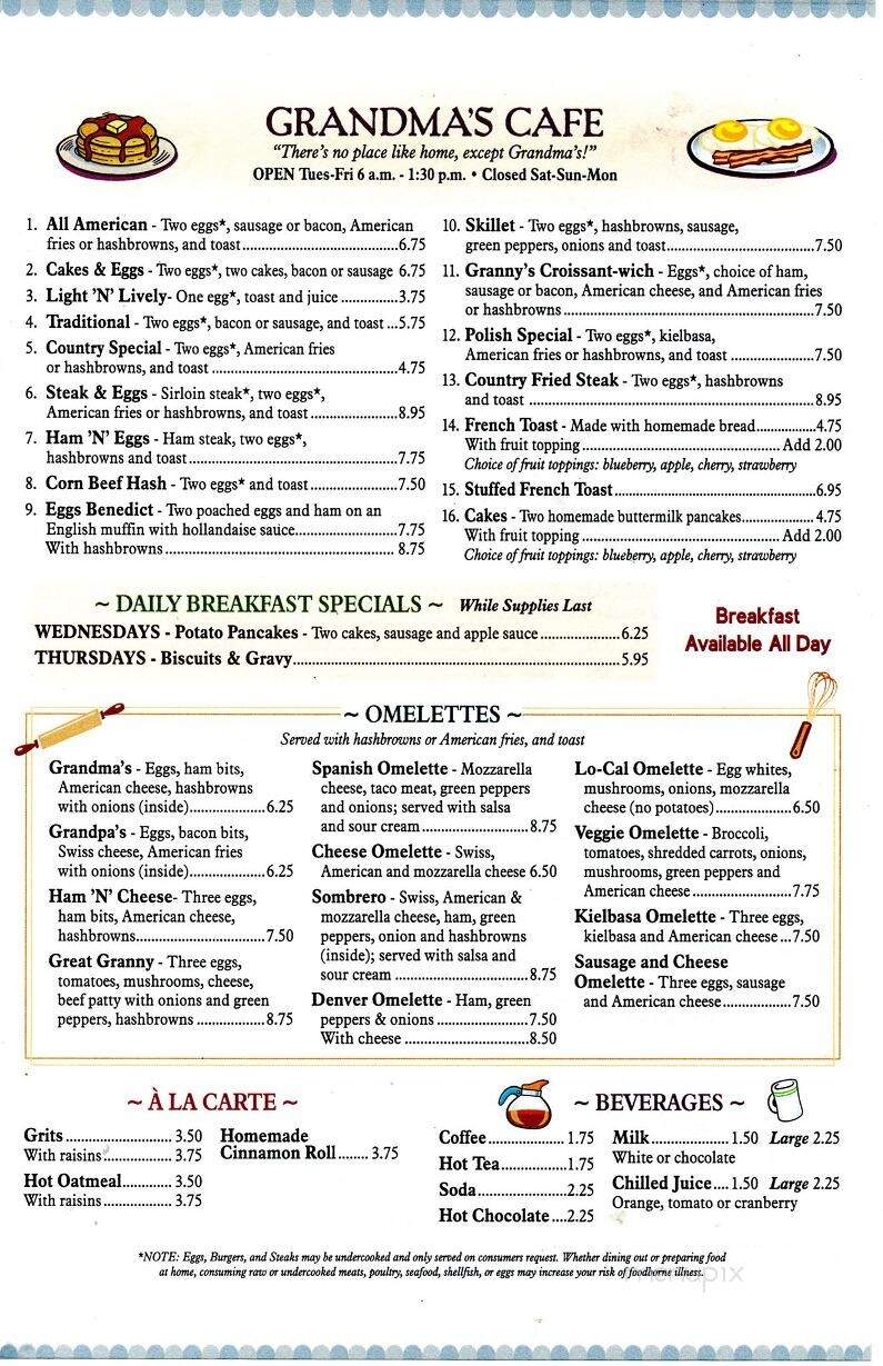 Grandma's USA Cafe - Wisconsin Rapids, WI