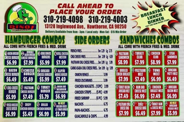 Dinos Hamburgers - Hawthorne, CA menu_pic