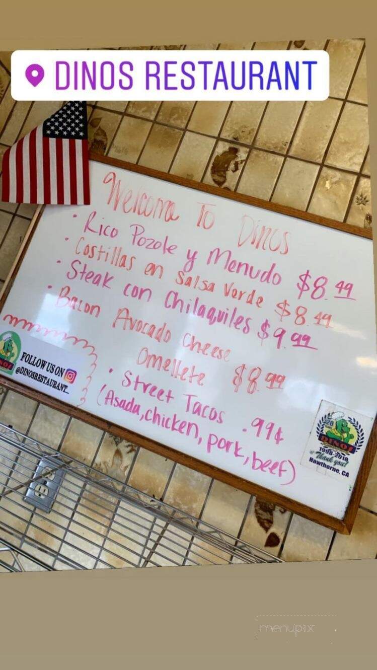 Dinos Hamburgers - Hawthorne, CA menu_pic