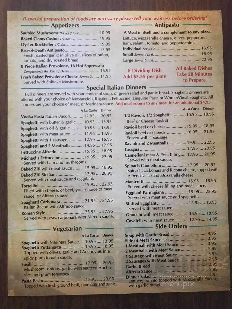 Italian Kitchen - Hesperia, CA menu_pic