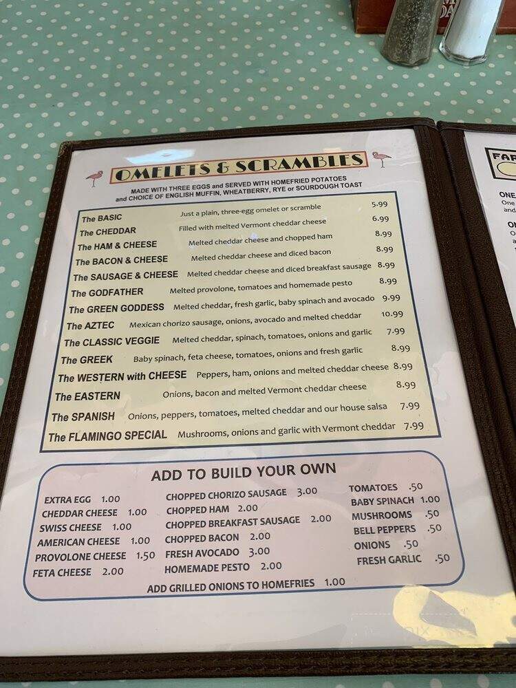 The Flamingo Diner - Brattleboro, VT menu_pic