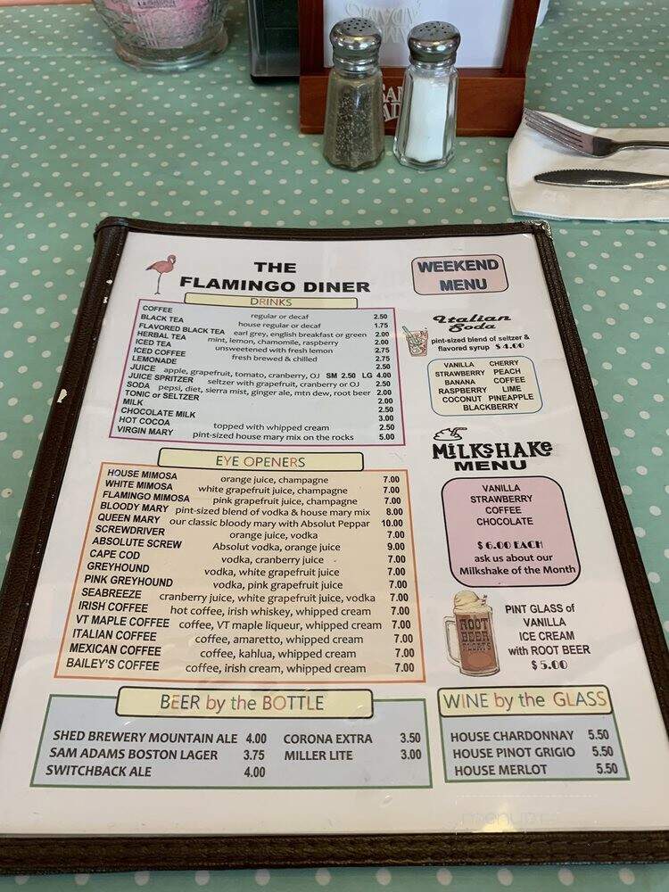 The Flamingo Diner - Brattleboro, VT menu_pic