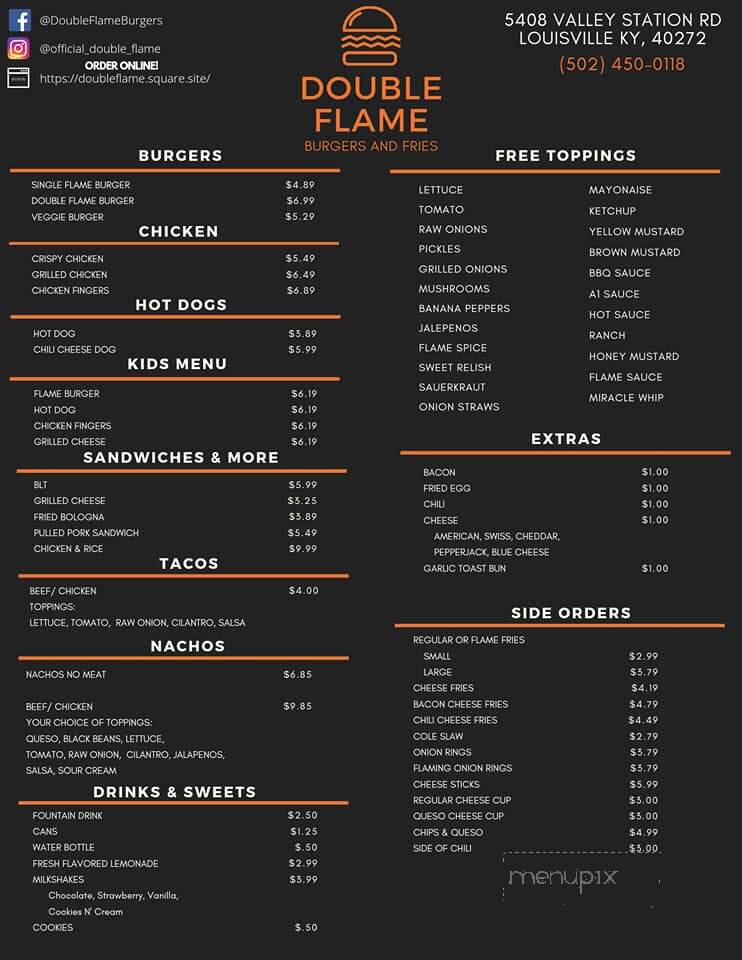 Double Flame Burgers - Louisville, KY menu_pic