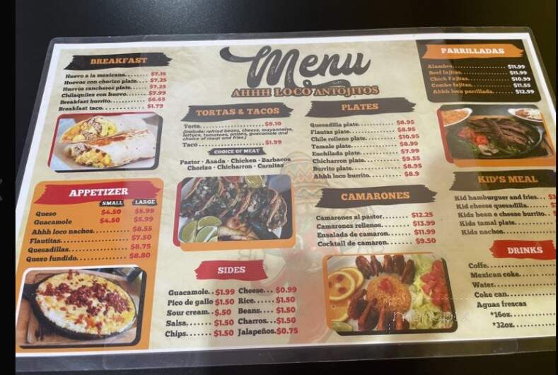 Ahhh Loco Antojitos - Newark, TX menu_pic