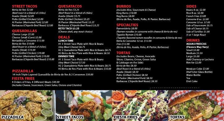 Taco discount king menu