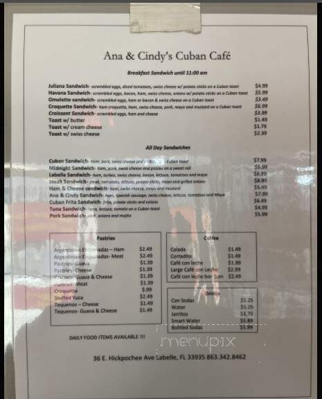 Ana & Cindy's Cuban Cafe - LaBelle, FL