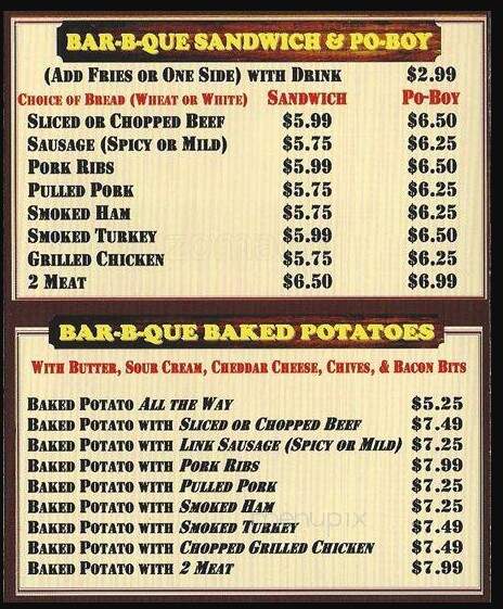 Old Fashion Barbeque - Houston, TX menu_pic