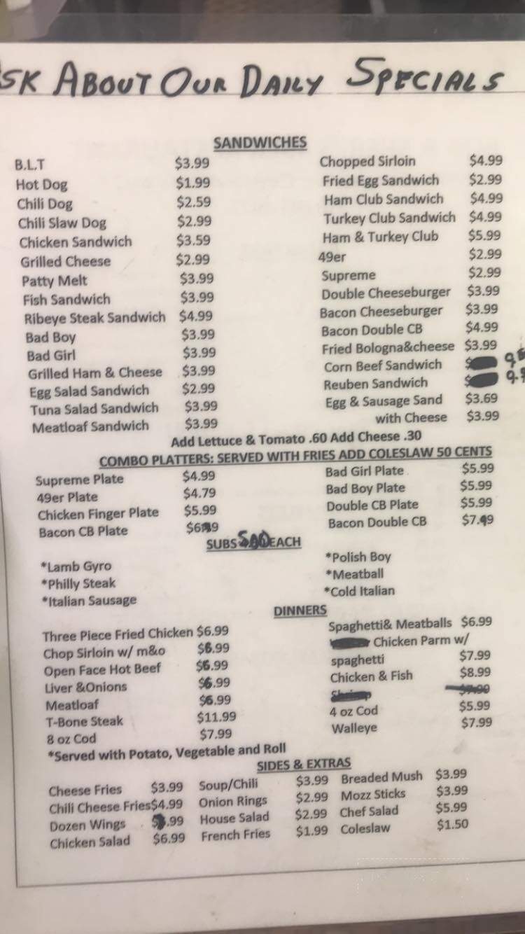 Forty-Niner - Cleveland, OH menu_pic