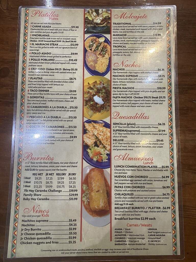 El Mariachi Mexican Grill - Ionia, MI menu_pic