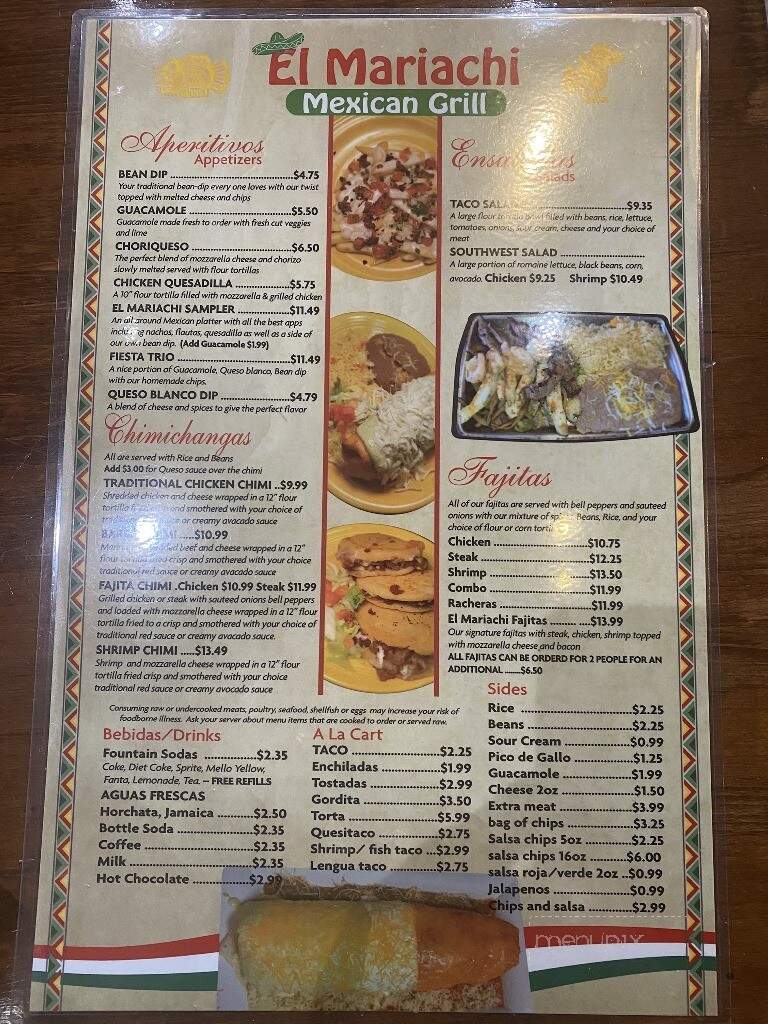 El Mariachi Mexican Grill - Ionia, MI menu_pic