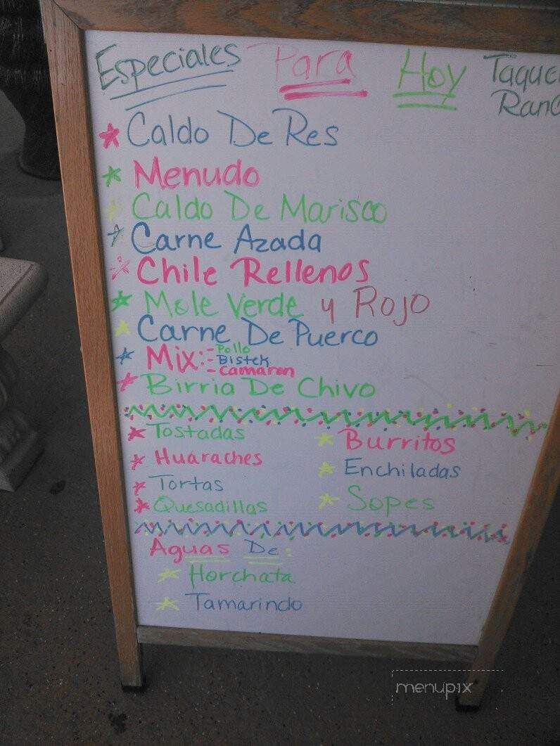 Taqueria Mi Rancho - Bradenton, FL menu_pic