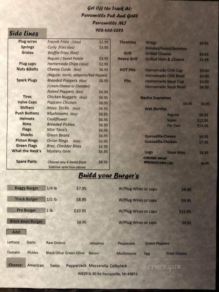Perronville Pub - Bark River, MI menu_pic