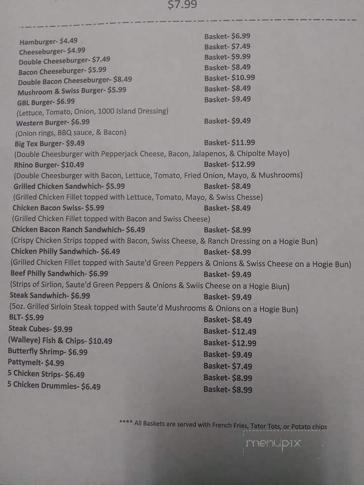Graceville Bar & Lounge - Graceville, MN menu_pic