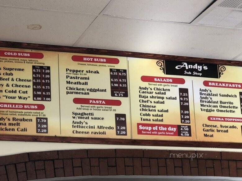 Andy's Submarine Sandwich's - Canoga Park, CA menu_pic